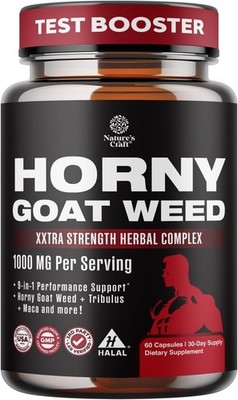 Horny Goat Weed for Men - Extra Strength Male Supplement with Black Maca Root