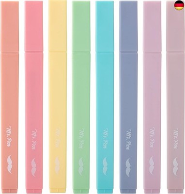 Mr. Pen- Aesthetic Cute Pastel Highlighters Set, 8 pcs, Chisel Tip, Candy