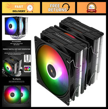 High-Performance CPU Cooler, 6 Heat Pipes, Dual PWM Fans, ARGB, Intel AMD Comp