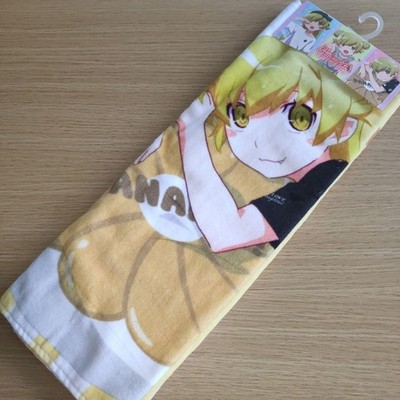 Monogatari Series Face Towel Yellow, Soft Fabric, Character Illustration,