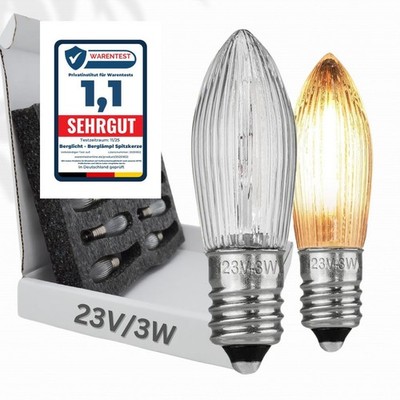 10x E10 23V/3W Ersatz für Schwibbogen, Lichterketten... 2000 Kelvin, dimmbar