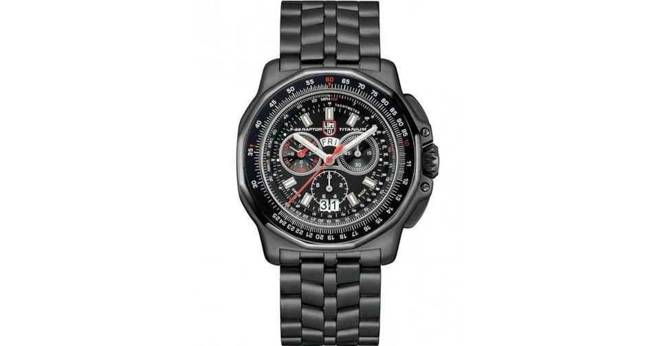 Reloj Cronógrafo Luminox F-22 Raptor XA.9272 Titanio Hombre Negro 200M Día Fecha Foto 2 de 4