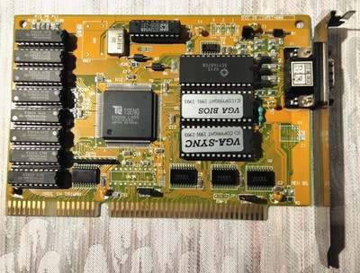 Tseng Labs ET 4000 VGA Karte, ICS, GoldStar, 1MB , 16bit ISA , IXPET4000