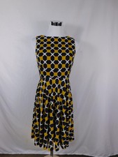 Dm Collection Dress Womens 4P Multicolor Geometric Sleeveless Fit & Flare Knit