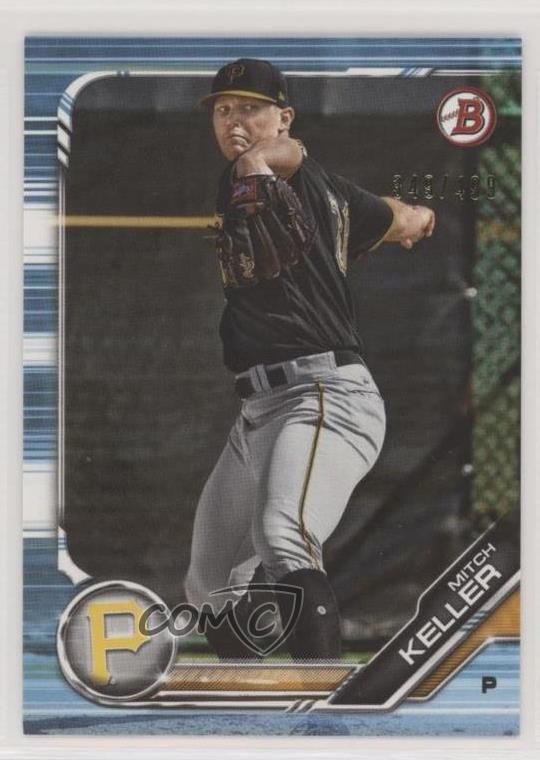 2019 Bowman Prospects Sky Blue 349/499 Mitch Keller #BP-133 Rookie RC fm0