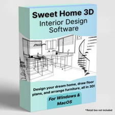 Sweet Home 3D Graphic Interior Design Architect Software Windows/Mac USB or DVD