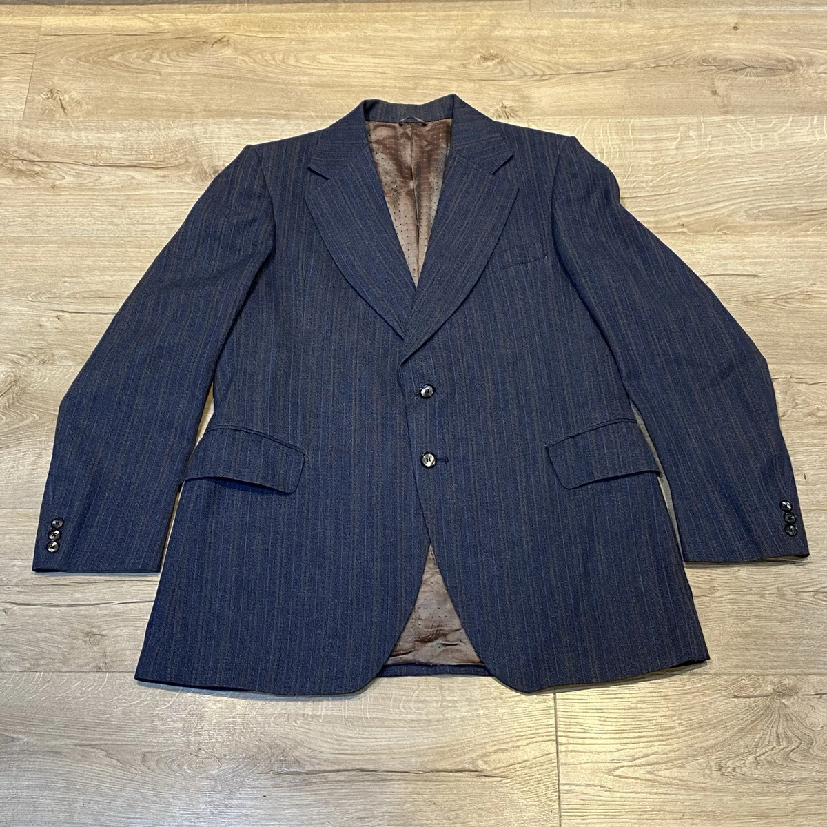 Veste Vintage John Collier Homme – Tweed Gris/bleu Mélangé à Carreaux – Taille 42