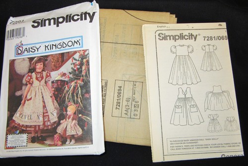 Vtg 1996 Simplicity #7281 DAISY KINGDOM Child & Doll Dress Pattern Sz 3-6 UNCUT - Picture 3 of 5