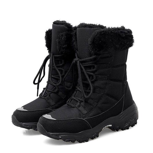 Ankle Boots for Women Winter Shoes Keep Warm Waterproof Snow Boots Lace-up - Picture 8 of 30