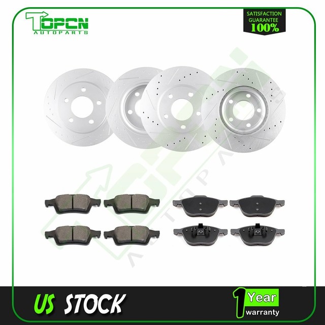 Front & Rear 4X Brake Discs Rotors and 8X Ceramic Pads For Mazda 3 2007