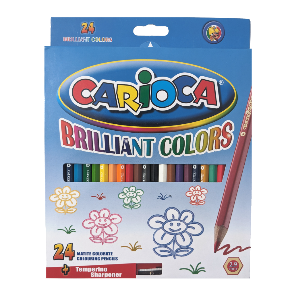 CARIOCA Colouring Pencils BREAK RESISTANT Hexagonal Brilliant Colours 24pcs