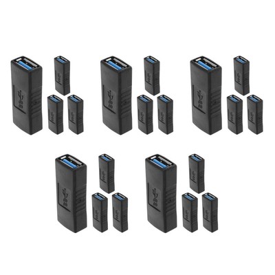  20 Stück USB-Doppel-Buchsen-Adapter, Dual-Port-Extender zum Anschließen