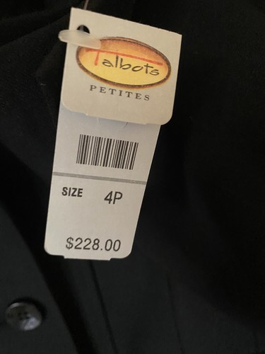 Talbots Blazer Coat Womens 4P Petite Made in Italy Black Wool Blend Lined NWT - Picture 4 of 9