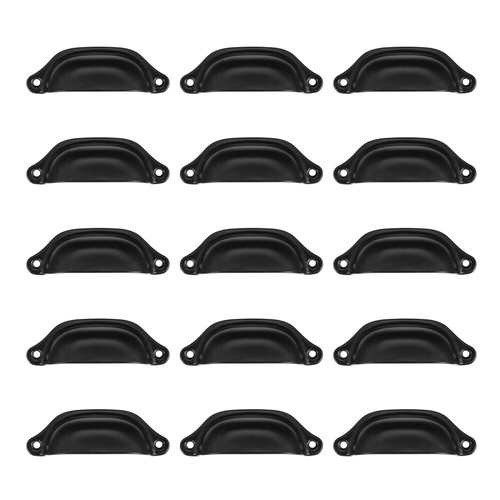 16pcs Cup Cabinet Knob Cupboard Handle Furniture Handles Black Cabinet Pulls