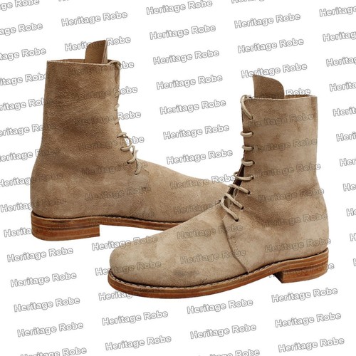 Men’s Colonial Ankle High Shoes Lace-Up Leather Boots All Sizes DDP - No Tariff - Picture 9 of 14