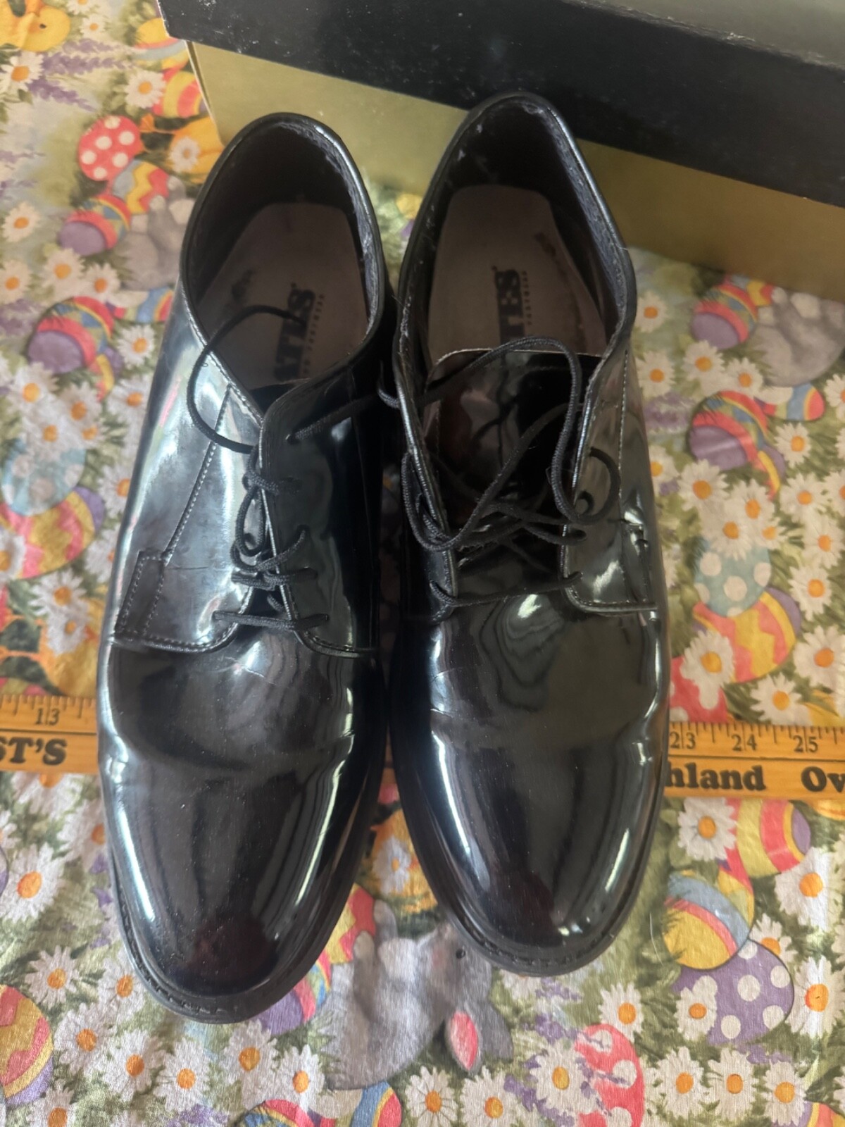 SAOLA MILITARY BATES scarpe eleganti uniformi lucide suola in pelle uomo taglia 11 5 E