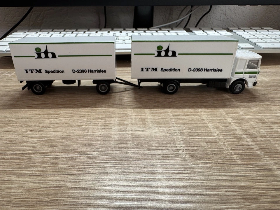 Herpa Camion MAN ITM Spedizione Contenitore Buone Condizioni Senza OVP - Immagine 2 di 4