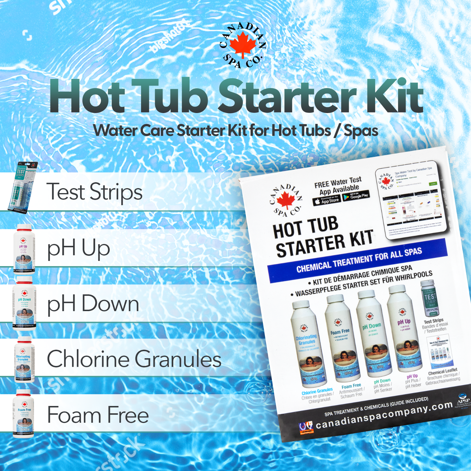 Canadian Spa Company Hot Tub Starter Kit - Essential Spa Water Chemicals