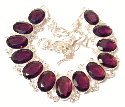 AMETHYST Edelstein HANDGEFERTIGT 925 Sterlingsilber Big Halskette Schmuck - Bild 3 von 6