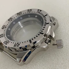 44MM Watch Case Inner Shadow Case Rotatable Bezel Fit for NH35/NH36/4R Movement