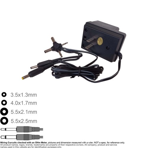 Adattatore di Alimentazione AC DC Universale 6 Spine DC 12V 9V 7.5V 6V 4.5V 3V Electrix CV002 - Foto 1 di 4
