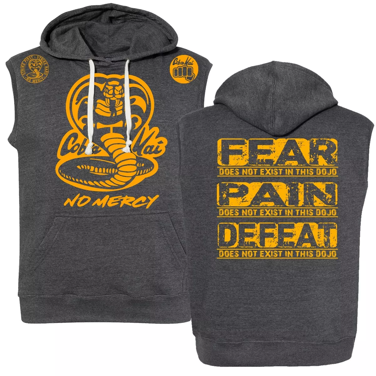 Cobra Kai No Fear Pain Defeat No Mercy Adult Sleeveless Pullover