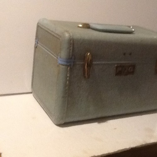 VINTAGE SAMSONITE TRAIN CASE SUIT CASE Cosmetic Case Blue