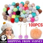 100pcs Fluffy Plush Ball Keychain Faux Fur Lovely Pom Pom Handbag Pendants