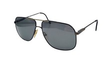 Vintage Ferrari F64 004 Black Gold Pilot Metal Sunglasses Italy W/ NEW LENSES