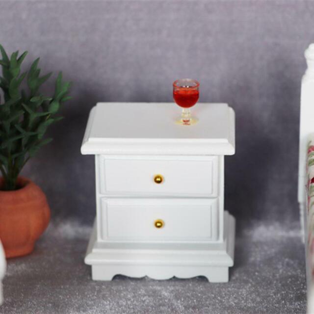 Dollhouse Bedside Table Miniature 1:12 Wardrobe Cabinet Simulation