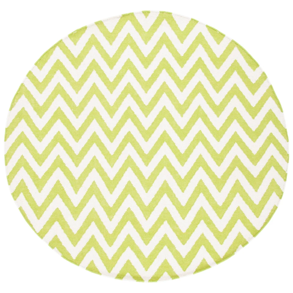 SAFAVIEH Dhurries DHU557A Handwoven Green / Ivory Rug - Image 4 of 4