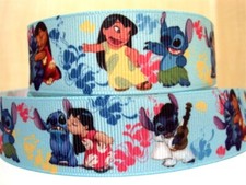 Disney's Lilo and Stitch Print 1" or 1.5" Grosgrain Ribbon 5 Yard Cut