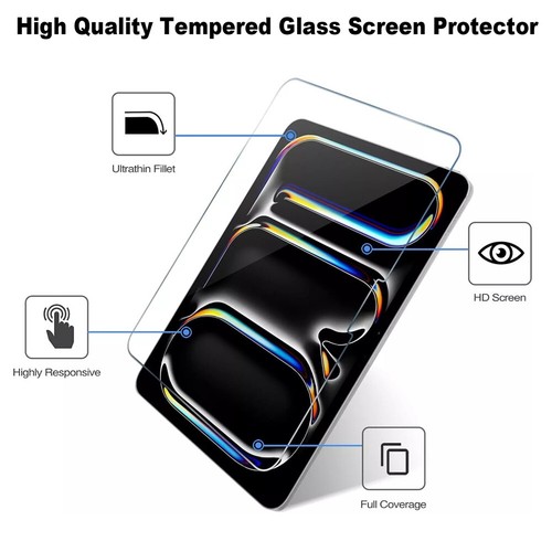 For iPad Air 11" 13" / Pro 11" 13" 2024 Clear 9H Tempered Glass Screen Protector - Afbeelding 3 van 12
