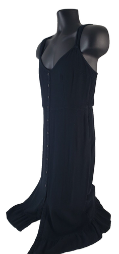 ABERCROMBIE & FITCH Damen Midi Sommerkleid GR L gesmokt ärmellos schwarz - Bild 2 von 9