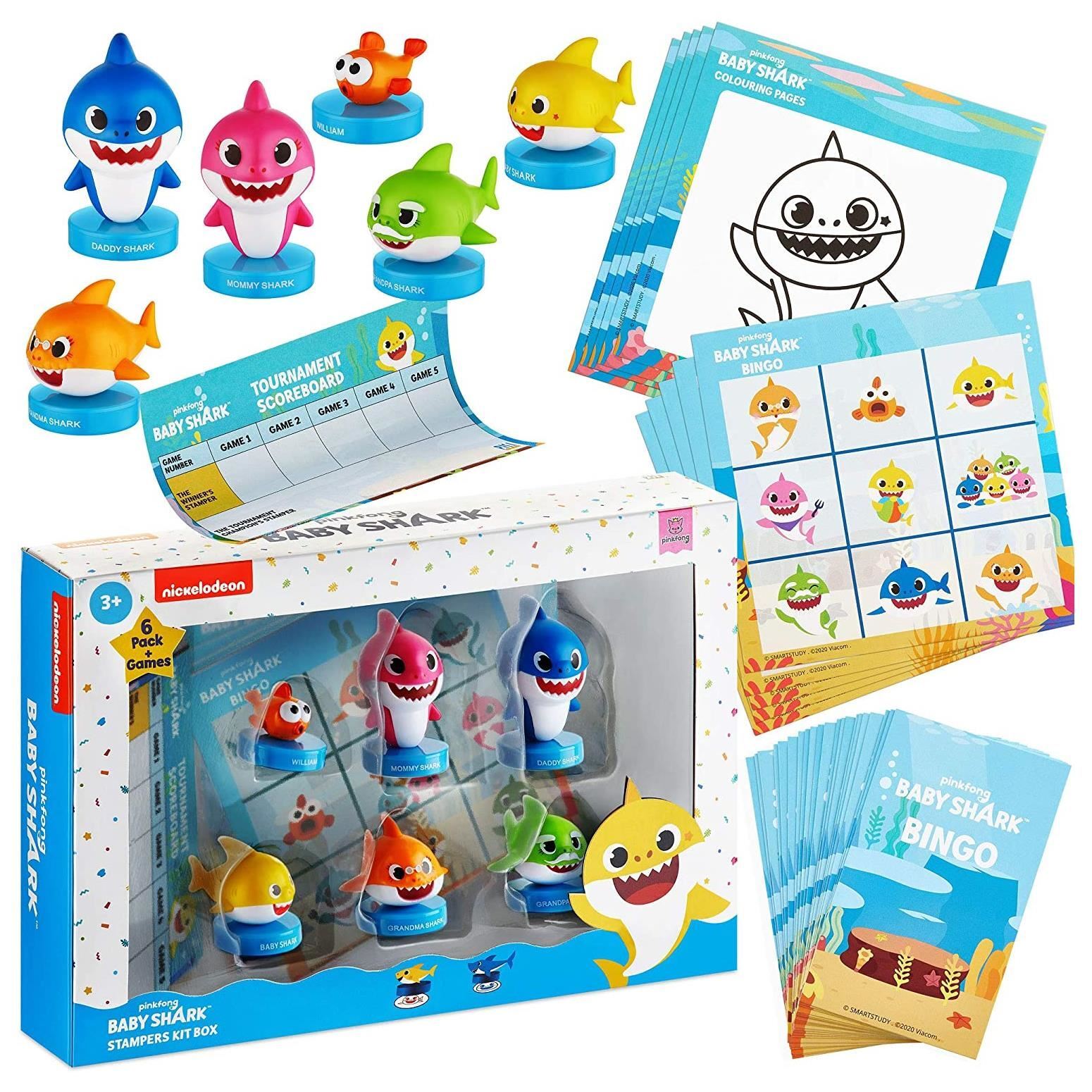 Baby Shark Game Character Bingo Cards Coloring Stampers Figu