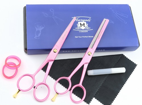 Forbici taglio capelli forbici barbiere salone parrucchiere styling set diradamento rosa - Foto 2 di 2