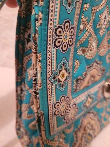 Vera Bradley Julia Totally Turquoise Turn Lock Handbag - Picture 9 of 9
