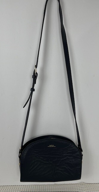 Bolso de Hombro APC Media Luna Rue Madame Paris Azul Marino con Cremallera Fair