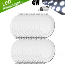 24X 6W 4" Round Cool White LED Recessed Ceiling Panel Lights Bulb Lamp Fixture