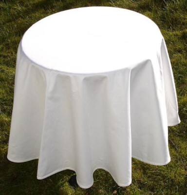 Tischdecke Vollzwirn Damast 160 cm rund weiß Gastro Hotel Bistro Party Hochzeit