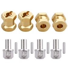 AllinRC 12mm Hex Extension Adapter Brass Wheel Set of 4 (15mm)