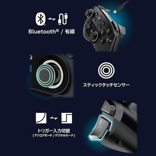 Wireless Hori pad Controller for Steam Midnight Black HPC-055 New From JAPAN new - Picture 6 of 7