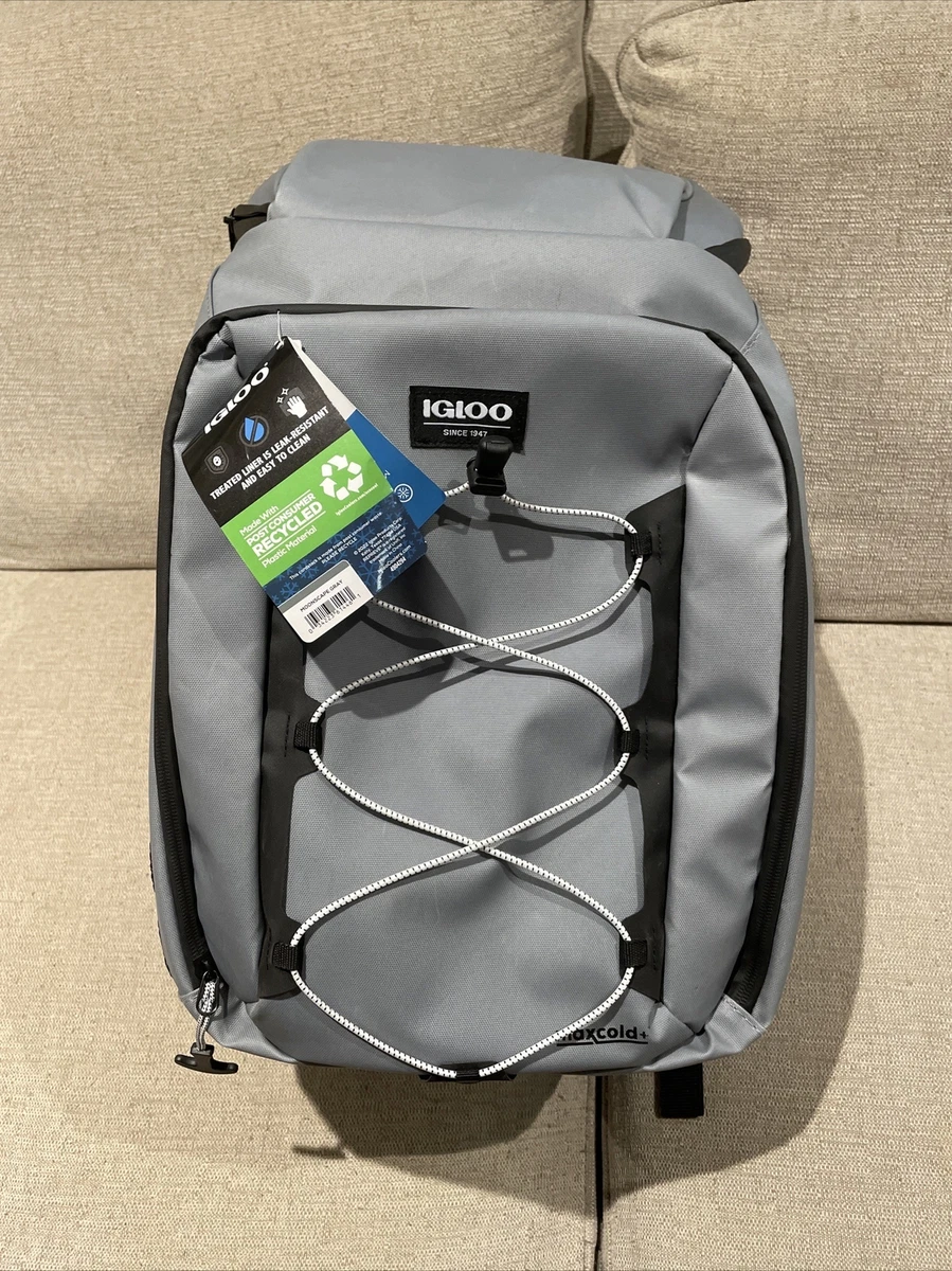 IGLOO Maxcold + Element 36 Can Backpack Cooler Bag Gray Insulated | eBay