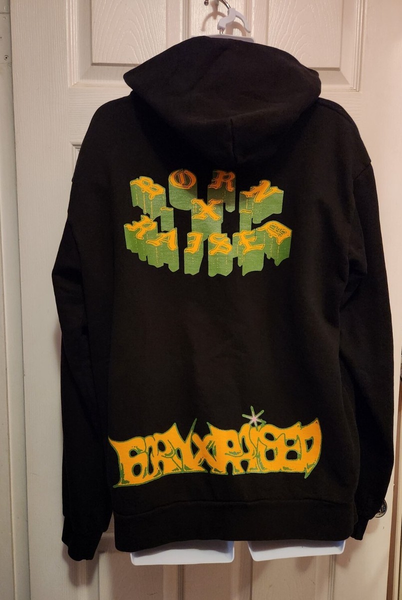 BORN X RAISED HOODIE BLACK WITH LOGO GRAPHICS 2022 DROP BORN X RAISED HOODIE BLACK WITH LOGO GRAPHICS 2022 DROP