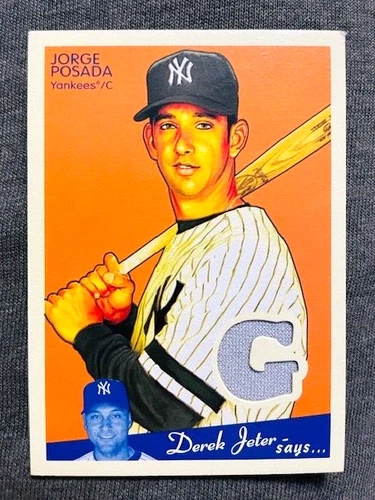 2008 Upper Deck Goudey Jorge Posada Memorabilia Game Used Worn Jersey Relic Card