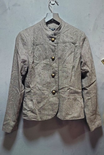 🛍 APT 9 Brown Heathered Wool Blend Feminine Detail Ruffle Back Blazer~ 6 M3020⭐ - Picture 10 of 21