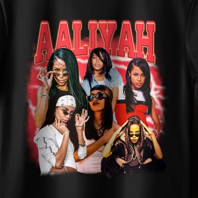 Aaliyah Retro Collage T-Shirt, 90s Music Icon Tee, Vintage Style 