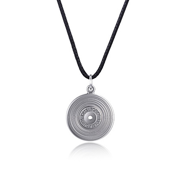 Pendentif en argent rond pour homme | Collier ajustable de 45 à 70 mm