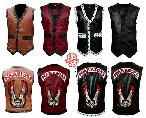 Leather Jacket for Men - The Warrors Move Leather Vest Bker
