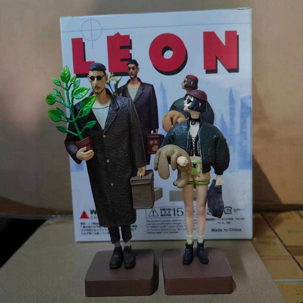 2PCS SET Movie Manga Léon The Professional Léon & Mathilda Figure Statue Boxed